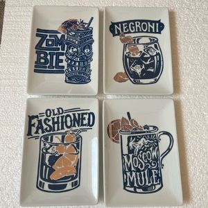 (4) Crate&Barrel cocktail plates